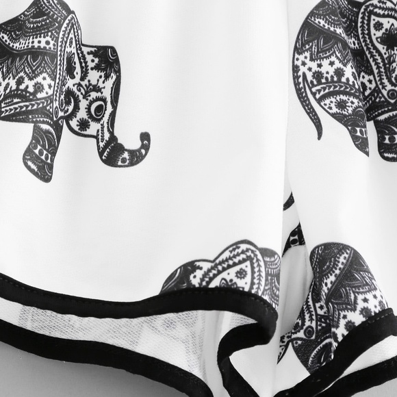 NWT Elephant Print Ringer Shorts - Picture 3 of 4